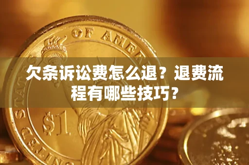 北京欠条诉讼费怎么退？退费流程有哪些技巧？